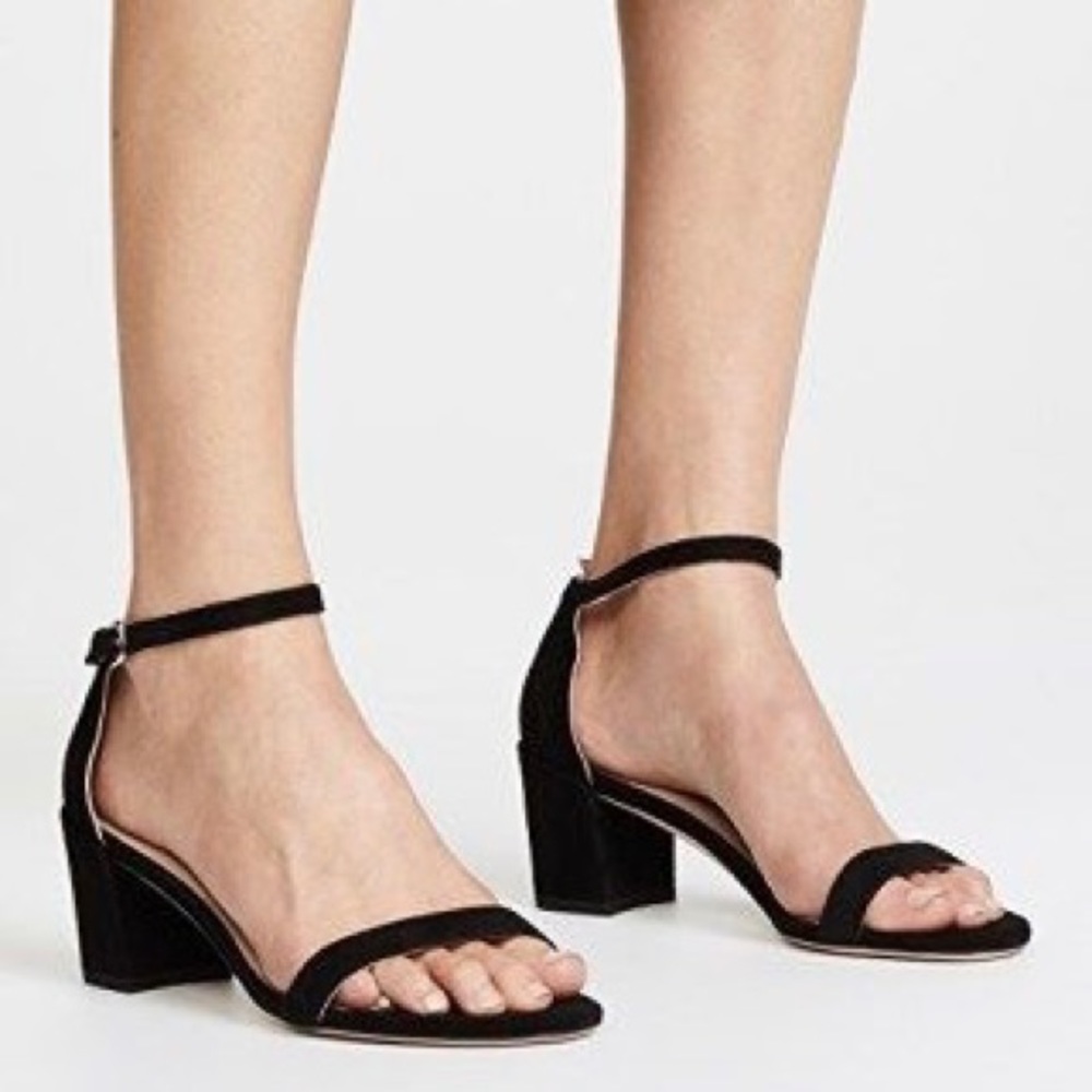 Stuart Weitzman Simple Suede Sandal black